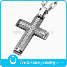 Cross With Bible Religious Jewelry Pendant Stainless Steel Crucifix Factory Wholesale Cross Pendant for Man